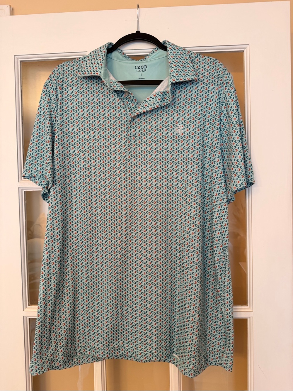 Izod Men's Mint Geo-Print Golf Polo